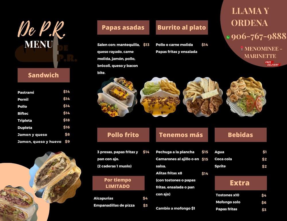 De P.R. Rest Menu image 2